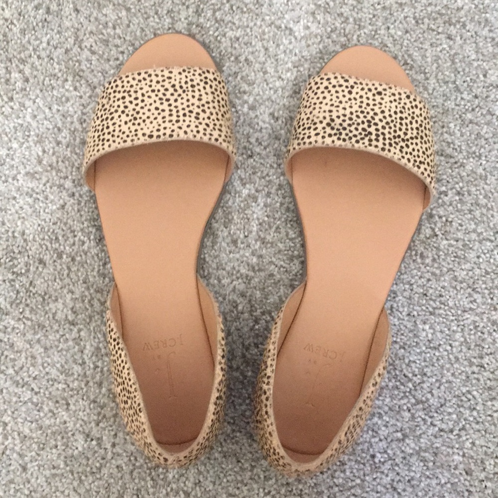 JCrew Morgan calf hair prep-toe flats